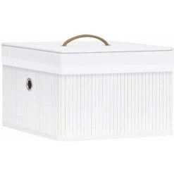 Topdeal Boîtes De Rangement En Bambou 4 Pcs Blanc FF320766_FR -Petit rangement Soldes Magasin 52100988 3