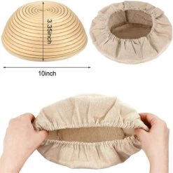 KARTOKNER 6 Ronde Panier D'imperméabilisation Du Pain Doublure En Tissu Pain Banneton Panier Doublure En Tissu Levain Banneton Chiffon D'imperméabilisation En Rotin Naturel Pâte De Cuisson Couverture De Panier -Petit rangement Soldes Magasin 52164656 2