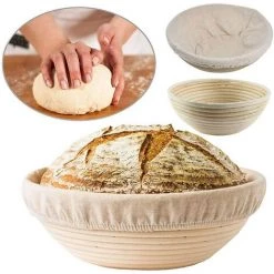 KARTOKNER 6 Ronde Panier D'imperméabilisation Du Pain Doublure En Tissu Pain Banneton Panier Doublure En Tissu Levain Banneton Chiffon D'imperméabilisation En Rotin Naturel Pâte De Cuisson Couverture De Panier -Petit rangement Soldes Magasin 52164656 4