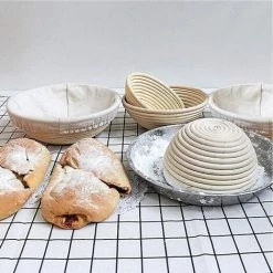 KARTOKNER 6 Ronde Panier D'imperméabilisation Du Pain Doublure En Tissu Pain Banneton Panier Doublure En Tissu Levain Banneton Chiffon D'imperméabilisation En Rotin Naturel Pâte De Cuisson Couverture De Panier -Petit rangement Soldes Magasin 52164656 5