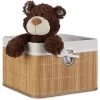 Relaxdays Corbeille Panier De Rangement Housse Amovible Poignée Boîte étagère Armoire HxlxP 20 X 31 X 31 Cm, Nature -Petit rangement Soldes Magasin 52199871 1