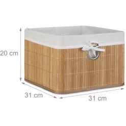 Relaxdays Corbeille Panier De Rangement Housse Amovible Poignée Boîte étagère Armoire HxlxP 20 X 31 X 31 Cm, Nature 8 Relaxdays Corbeille Panier De Rangement Housse Amovible Poignée Boîte étagère Armoire HxlxP 20 X 31 X 31 Cm, Nature -Petit rangement Soldes Magasin 52199871 2