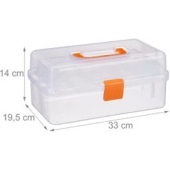 Relaxdays Boîte En Plastique Transparente, 9 Compartiments Pour Petits Objets, Poignée, HLP 14x33x19 Cm, Orange 11 Relaxdays Boîte En Plastique Transparente, 9 Compartiments Pour Petits Objets, Poignée, HLP 14x33x19 Cm, Orange -Petit rangement Soldes Magasin 52201397 5