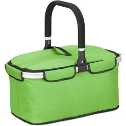Relaxdays Panier De Courses Pliable, Avec Couvercle, Corbeille Avec Anse,25l, Polyester, Fermeture éclair,vert Clair. -Petit rangement Soldes Magasin 52203270 2