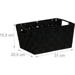 Relaxdays Corbeille De Rangement, Avec Poignées, Petit Panier Polyvalente Pour étagère Et Armoires, Noir M 10 Relaxdays Corbeille De Rangement, Avec Poignées, Petit Panier Polyvalente Pour étagère Et Armoires, Noir M -Petit rangement Soldes Magasin 52203812 4