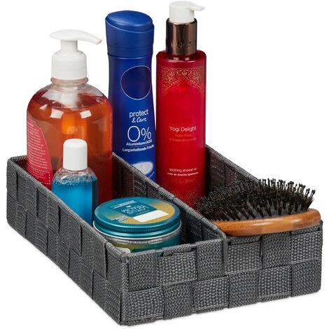 Relaxdays Corbeille De Rangement, Avec Mur De Séparation Réglable, Panier Pour étagère Et Armoires, Gris, Taille M 3 Relaxdays Corbeille De Rangement, Avec Mur De Séparation Réglable, Panier Pour étagère Et Armoires, Gris, Taille M