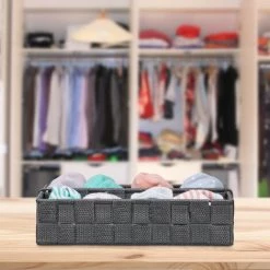 Relaxdays Corbeille De Rangement, Avec Mur De Séparation Réglable, Panier Pour étagère Et Armoires, Gris, Taille M 9 Relaxdays Corbeille De Rangement, Avec Mur De Séparation Réglable, Panier Pour étagère Et Armoires, Gris, Taille M -Petit rangement Soldes Magasin 52203867 3