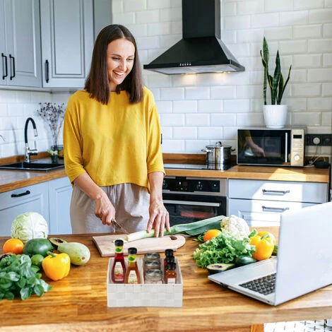 Relaxdays Corbeille De Rangement, Avec Mur De Séparation Réglable, Panier Pour étagère Et Armoires, Gris, Taille M 6 Relaxdays Corbeille De Rangement, Avec Mur De Séparation Réglable, Panier Pour étagère Et Armoires, Gris, Taille M â Image 4