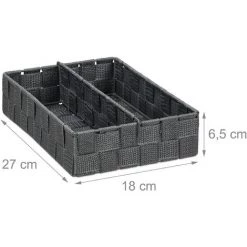 Relaxdays Corbeille De Rangement, Avec Mur De Séparation Réglable, Panier Pour étagère Et Armoires, Gris, Taille M 11 Relaxdays Corbeille De Rangement, Avec Mur De Séparation Réglable, Panier Pour étagère Et Armoires, Gris, Taille M -Petit rangement Soldes Magasin 52203867 5