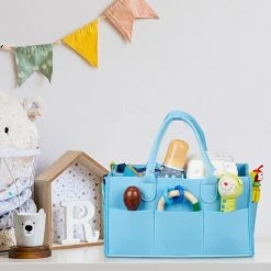 Relaxdays Rangement Couches, 11 Compartiments, Panier Langer Portable, Organiseur Chambre Bébé, Corbeille, Bleu Clair 9 Relaxdays Rangement Couches, 11 Compartiments, Panier Langer Portable, Organiseur Chambre Bébé, Corbeille, Bleu Clair -Petit rangement Soldes Magasin 52204618 3