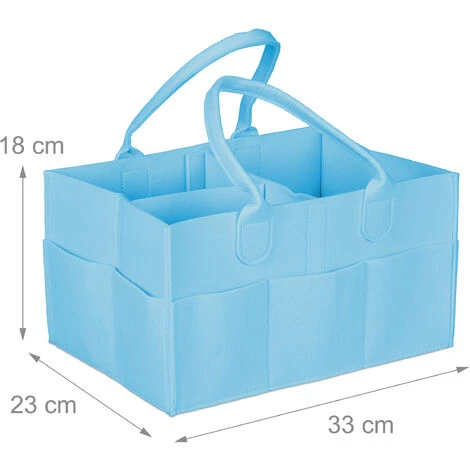 Relaxdays Rangement Couches, 11 Compartiments, Panier Langer Portable, Organiseur Chambre Bébé, Corbeille, Bleu Clair 7 Relaxdays Rangement Couches, 11 Compartiments, Panier Langer Portable, Organiseur Chambre Bébé, Corbeille, Bleu Clair – Image 5