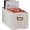 Relaxdays Panier De Rangement Bambou, Corbeille Salle De Bain, Carré, Boîte étroite, 14 X 15 X 31 Cm, Pliant, Blanc -Petit rangement Soldes Magasin 52204814 1