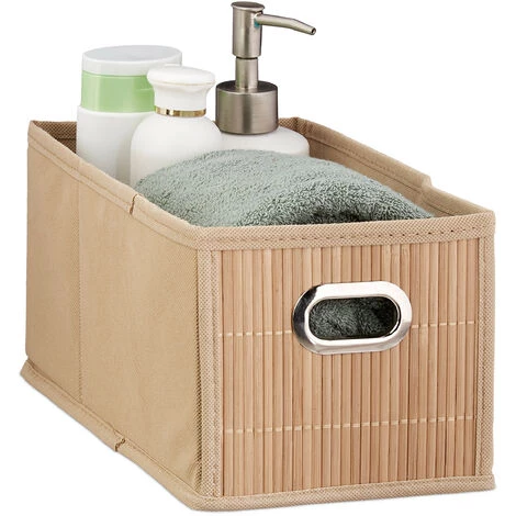 Relaxdays Panier De Rangement Bambou, Corbeille Salle De Bain, Carré, Boîte étroite, 14 X 15 X 31 Cm, Pliant, Nature 3 Relaxdays Panier De Rangement Bambou, Corbeille Salle De Bain, Carré, Boîte étroite, 14 X 15 X 31 Cm, Pliant, Nature