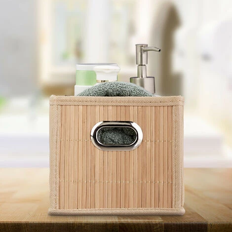 Relaxdays Panier De Rangement Bambou, Corbeille Salle De Bain, Carré, Boîte étroite, 14 X 15 X 31 Cm, Pliant, Nature 5 Relaxdays Panier De Rangement Bambou, Corbeille Salle De Bain, Carré, Boîte étroite, 14 X 15 X 31 Cm, Pliant, Nature – Image 3