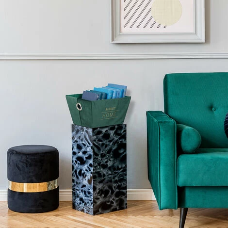 Relaxdays Panier De Rangement, Soie, Corbeille , Avec Poignées, Pour étagère Et Armoire, HLP 18,5x34x24 Cm, Vert Foncé 5 Relaxdays Panier De Rangement, Soie, Corbeille , Avec Poignées, Pour étagère Et Armoire, HLP 18,5x34x24 Cm, Vert Foncé – Image 3