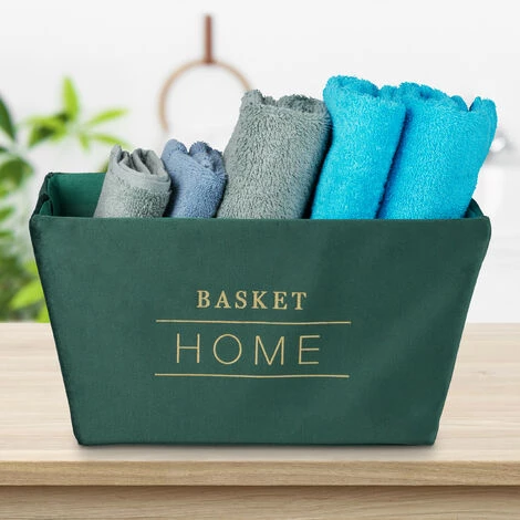 Relaxdays Panier De Rangement, Soie, Corbeille , Avec Poignées, Pour étagère Et Armoire, HLP 18,5x34x24 Cm, Vert Foncé 6 Relaxdays Panier De Rangement, Soie, Corbeille , Avec Poignées, Pour étagère Et Armoire, HLP 18,5x34x24 Cm, Vert Foncé – Image 4