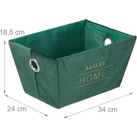 Relaxdays Panier De Rangement, Soie, Corbeille , Avec Poignées, Pour étagère Et Armoire, HLP 18,5x34x24 Cm, Vert Foncé 7 Relaxdays Panier De Rangement, Soie, Corbeille , Avec Poignées, Pour étagère Et Armoire, HLP 18,5x34x24 Cm, Vert Foncé – Image 5