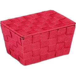 Relaxdays Panier De Rangement, Couvercle, Aspect Tressé, Organiseur, HxlxP 10,5 X 19,5 X 14,5 Cm, Plastique, Bordeaux 8 Relaxdays Panier De Rangement, Couvercle, Aspect Tressé, Organiseur, HxlxP 10,5 X 19,5 X 14,5 Cm, Plastique, Bordeaux -Petit rangement Soldes Magasin 52205136 2