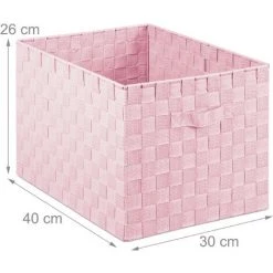 Relaxdays Panier De Rangement Avec Poignée, Plastique, Aspect Tressé, 26 X 40 X 30 Cm, Corbeille Salle De Bain, Rose 11 Relaxdays Panier De Rangement Avec Poignée, Plastique, Aspect Tressé, 26 X 40 X 30 Cm, Corbeille Salle De Bain, Rose -Petit rangement Soldes Magasin 52205184 5