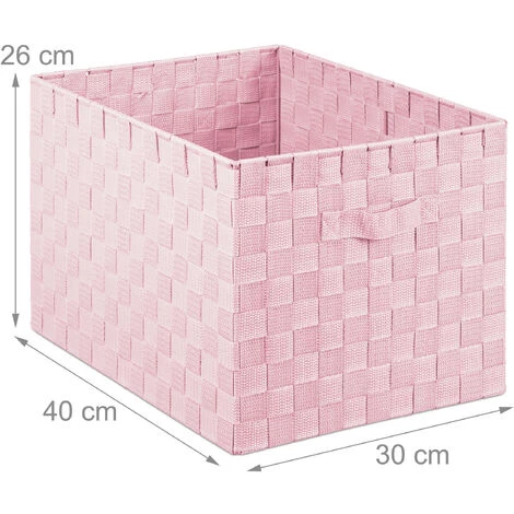 Relaxdays Panier De Rangement Avec Poignée, Plastique, Aspect Tressé, 26 X 40 X 30 Cm, Corbeille Salle De Bain, Rose 7 Relaxdays Panier De Rangement Avec Poignée, Plastique, Aspect Tressé, 26 X 40 X 30 Cm, Corbeille Salle De Bain, Rose – Image 5