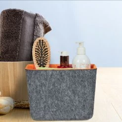 Relaxdays Panier De Rangement Feutre, Corbeille Polyvalente Pour étagère Et Armoires, 15,5 X 21 X 15,5 Cm, Gris/orange 9 Relaxdays Panier De Rangement Feutre, Corbeille Polyvalente Pour étagère Et Armoires, 15,5 X 21 X 15,5 Cm, Gris/orange -Petit rangement Soldes Magasin 52205214 3