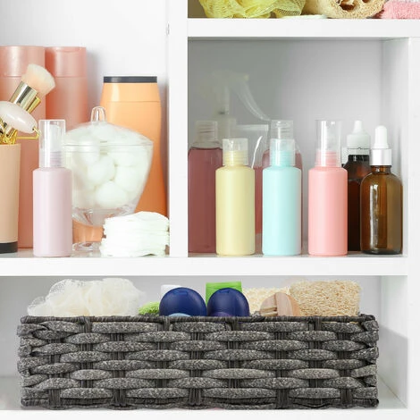 Relaxdays Panier De Rangement 4 Compartiments, Corbeilles Tresse Salle De Bain, Plastique; HlP: 8 X 31 X 21 Cm, Couleurs 6 Relaxdays Panier De Rangement 4 Compartiments, Corbeilles Tresse Salle De Bain, Plastique; HlP: 8 X 31 X 21 Cm, Couleurs – Image 4