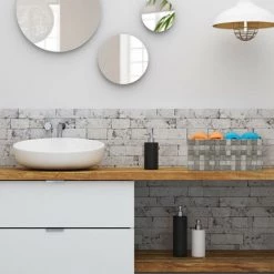 Relaxdays Panier Tressé Rangement, Lot De 4, Salle De Bain, Rectangulaires, 3 Tailles, Plastique, Gris -Petit rangement Soldes Magasin 52205540 3