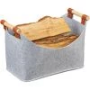Relaxdays Sac En Feutre, Panier Rangement, Pliable, Boîte Avec Anse, HlP 27x40x22 Cm, Gris Clair. -Petit rangement Soldes Magasin 52205550 1