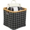 Relaxdays Panier De Rangement En Tissu, Pliante, Boîte Avec Rebord Et Poignée, 30,5x33,5x33,5cm, Corbeille, Noir -Petit rangement Soldes Magasin 52205595 1