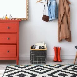 Relaxdays Panier De Rangement En Tissu, Pliante, Boîte Avec Rebord Et Poignée, 30,5x33,5x33,5cm, Corbeille, Noir -Petit rangement Soldes Magasin 52205595 3