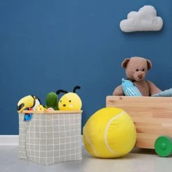 Relaxdays Panier De Rangement En Tissu, Pliante, Boîte Avec Rebord Et Poignée, 30,5x33,5x33,5cm, Corbeille, Noir -Petit rangement Soldes Magasin 52205595 4