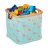 Relaxdays Panier De Rangement Pour Enfant, Divers Motifs, Boîte De Tri En Tissu, Pliante, 30,5x33,5x33,5 Cm, Turquoise -Petit rangement Soldes Magasin 52205668 1