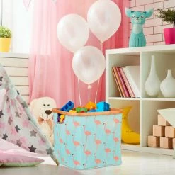 Relaxdays Panier De Rangement Pour Enfant, Divers Motifs, Boîte De Tri En Tissu, Pliante, 30,5x33,5x33,5 Cm, Turquoise -Petit rangement Soldes Magasin 52205668 3