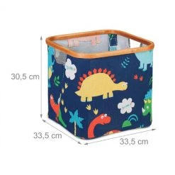 Relaxdays Panier De Rangement Pour Enfant, Divers Motifs, Boîte De Tri En Tissu, Pliante, 30,5x33,5x33,5 Cm, Bleu -Petit rangement Soldes Magasin 52205688 5