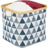 Relaxdays Panier De Rangement En Tissu, Pliante, Boîte Avec Rebord Et Poignée, 30,5x33,5x33,5cm, Corbeille, Noir/bleu -Petit rangement Soldes Magasin 52205694 1