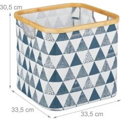 Relaxdays Panier De Rangement En Tissu, Pliante, Boîte Avec Rebord Et Poignée, 30,5x33,5x33,5cm, Corbeille, Noir/bleu 11 Relaxdays Panier De Rangement En Tissu, Pliante, Boîte Avec Rebord Et Poignée, 30,5x33,5x33,5cm, Corbeille, Noir/bleu -Petit rangement Soldes Magasin 52205694 5