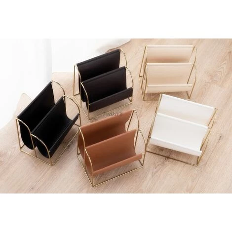 ECHOO Métal Cuir PU Porte-Magazines, Porte- Journaux, Porte-revues En Métal Pour Magazines, Journaux Ou Magazines, Porte-revues Pour La Salle De Bain, Cuisine, Toilette (Noir) 4 ECHOO Métal Cuir PU Porte-Magazines, Porte- Journaux, Porte-revues En Métal Pour Magazines, Journaux Ou Magazines, Porte-revues Pour La Salle De Bain, Cuisine, Toilette (Noir) – Image 2