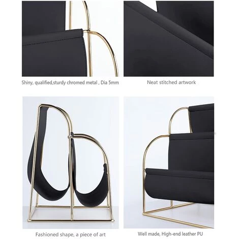 ECHOO Métal Cuir PU Porte-Magazines, Porte- Journaux, Porte-revues En Métal Pour Magazines, Journaux Ou Magazines, Porte-revues Pour La Salle De Bain, Cuisine, Toilette (Noir) 6 ECHOO Métal Cuir PU Porte-Magazines, Porte- Journaux, Porte-revues En Métal Pour Magazines, Journaux Ou Magazines, Porte-revues Pour La Salle De Bain, Cuisine, Toilette (Noir) – Image 4