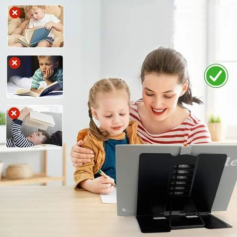 ECHOO Porte Livres Support De Livre En Métal Multifonction Porte-livre De Lecture Portable Pour Téléphone Porte-Copie Chevalet Noir 6 ECHOO Porte Livres Support De Livre En Métal Multifonction Porte-livre De Lecture Portable Pour Téléphone Porte-Copie Chevalet Noir – Image 4