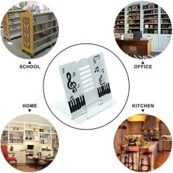 ECHOO Porte Livres Support De Livre En Métal Multifonction Porte-livre De Lecture Portable Pour Téléphone Porte-Copie Chevalet Blanc -Petit rangement Soldes Magasin 52470809 5