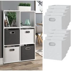 Boîte Pliable 30x30cm Blanc Lot De 8 Vicco 8 Boîte Pliable 30x30cm Blanc Lot De 8 Vicco -Petit rangement Soldes Magasin 52508750 2