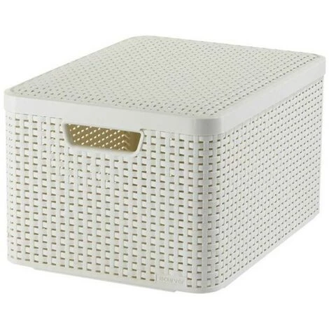 BRICOLINE Panier Avec Couvercle Curver Rattan Style L Crème 3 BRICOLINE Panier Avec Couvercle Curver Rattan Style L Crème