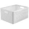 BRICOLINE Conteneur Panier Rotho Country A4 + 28L Blanc -Petit rangement Soldes Magasin 52512649 1