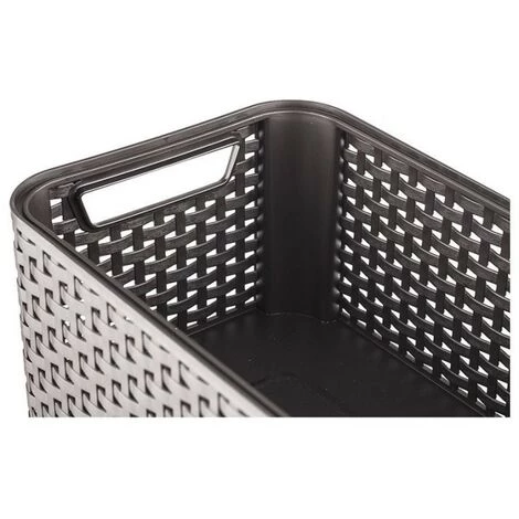 BRICOLINE Corbeille Avec Couvercle Curver Rattan Style L Marron Foncé 7 BRICOLINE Corbeille Avec Couvercle Curver Rattan Style L Marron Foncé – Image 5