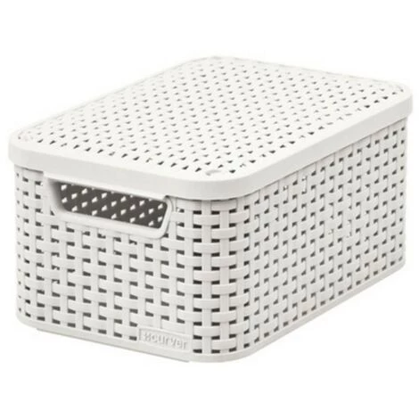 BRICOLINE Panier Avec Couvercle Curver Rattan Style M Crème 3 BRICOLINE Panier Avec Couvercle Curver Rattan Style M Crème