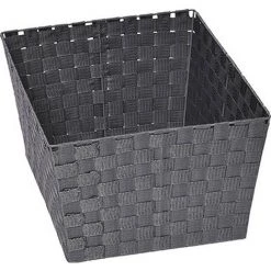TENDANCE - Panier De Rangement Panière De Dressing Tressée Gris L 36 X P 46 X H 24 Cm - Gris