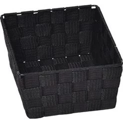 TENDANCE - Panier De Rangement Panière De Dressing Tressée Noir L 19.5 X P 25 X H 10.5 Cm - Noir 5 TENDANCE - Panier De Rangement Panière De Dressing Tressée Noir L 19.5 X P 25 X H 10.5 Cm - Noir -Petit rangement Soldes Magasin 52665013 2