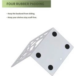 ALMI Serre Livres En Métal Presse Cale Bloque Livre Design, Signet Inclus, Bookends Robustes Pour étagère, Bibliothèque, Bureau, Écoles, Librairie, Lot De 4 Blanc -Petit rangement Soldes Magasin 52689659 3