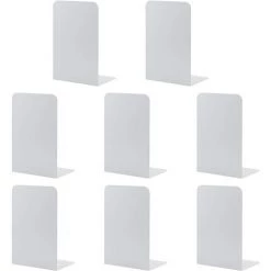 ALMI Serre-Livre Metal,Serre-Livres Enfants,Anti-Rayures Serre-Livres Design, Pour Bureaux ,Décoratifs , Étagères, Écoles Et Librairie (4, Blanc)