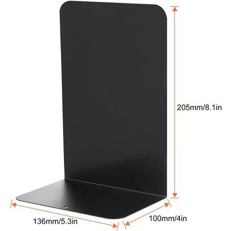 ALMI 2Pcs Serre-livres En Métal,Serre-livres En Forme De L 8 X 4 X 5.4Inch,Serre-livres Heavy Duty Métal Antidérapant Pour Bibliothèque De L’école Bureau à La Maison Étagère Decor-Noir 4 ALMI 2Pcs Serre-livres En Métal,Serre-livres En Forme De L 8 X 4 X 5.4Inch,Serre-livres Heavy Duty Métal Antidérapant Pour Bibliothèque De L’école Bureau à La Maison Étagère Decor-Noir – Image 2